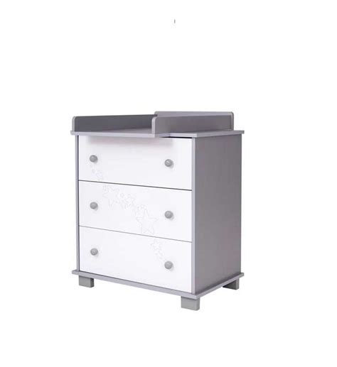 Babykamer Sterretje Silver Wit Ledikant Commode Delig Set Wolkjes