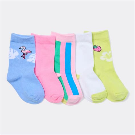 Brilliant Basics Kids Crew Socks 5 Pack Multi Big W