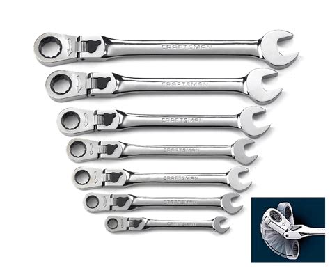 Craftsman 7 Pc Metric Locking Flex Ratcheting Combination Wrench Set