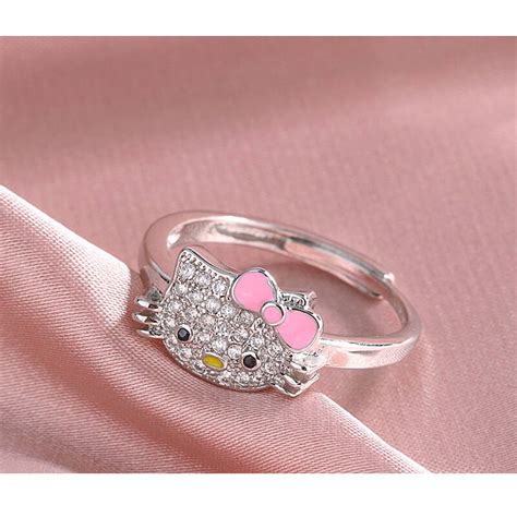 Super Cute Sanrio Hello Kitty Ring Kawaii Anime Adjustable Jump Ring