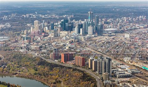 Aerial Photo Edmonton Skyline