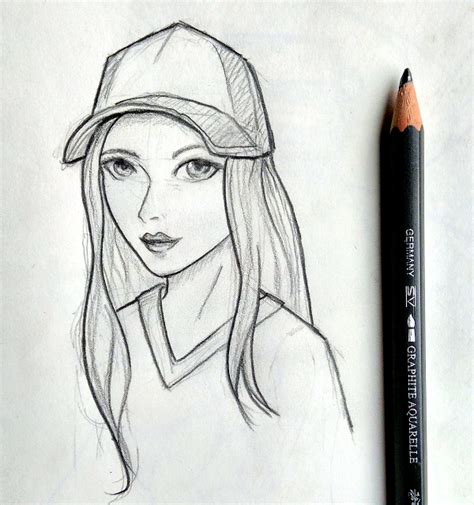 How To Draw A Girl Wearing Cap Pencil Sketch For 58 Off