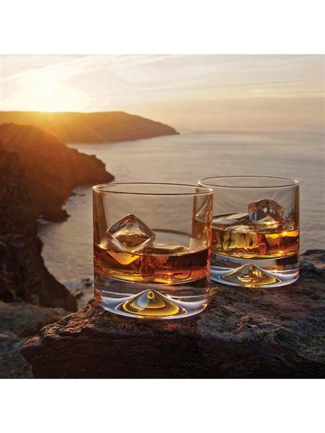 Dartington Crystal Dimple Double Old Fashioned Whiskey Glasses Set Of