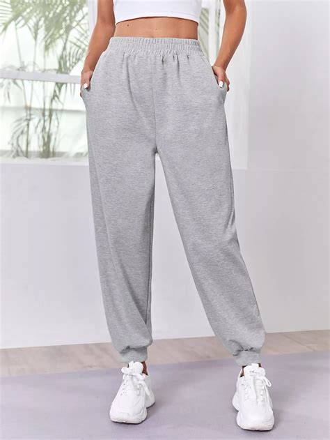 Elastic Waist Solid Sports Sweatpants Artofit