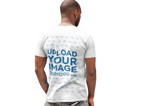 Placeit Transparent Back Mockup Of A Handsome Man Wearing A T Shirt