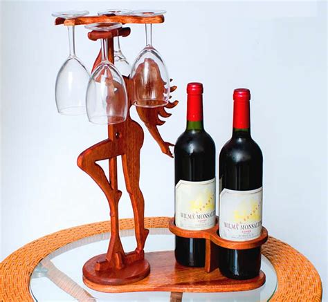 Wood Wine Glass Holder Rack Wine Glass Hanging Drying Stand Organizer Feelt