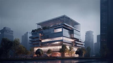 Premium Ai Image The Office Building In Shanghai China Is Full Made