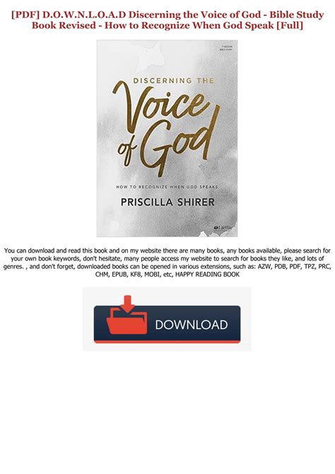 Discerning The Voice Of God Bible Study Book Revised How To Recognize