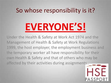 Hse Presentation Health Safetypassport Schemenovember 20111 Ppt