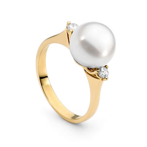 Diamond Accent Pearl Ring - Allure South Sea Pearls