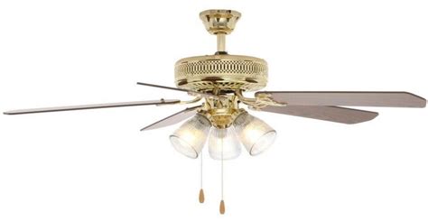 Hampton Bay 52 In 3 Speed Indoor Polished Brass Ceiling Fan With Light Kit Hamptonbay