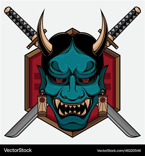 Hannya Mask Design Royalty Free Vector Image Vectorstock