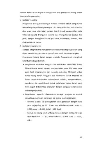 Juknis Pengukuran Bidang Tanah Sistematik Lengkap Pdf