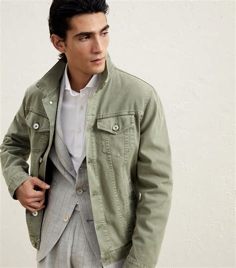 Mens Brunello Cucinelli Green Pocket Denim Jacket Harrods