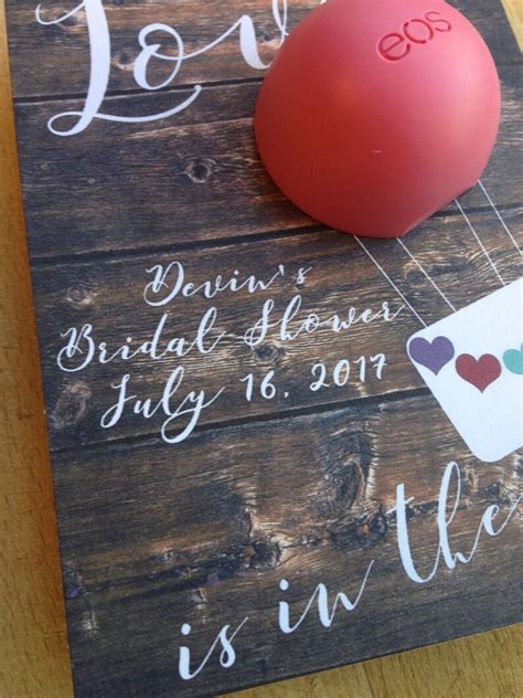 Love Is In The Air Bridal Shower Invitation Rustic Wooden Etsy