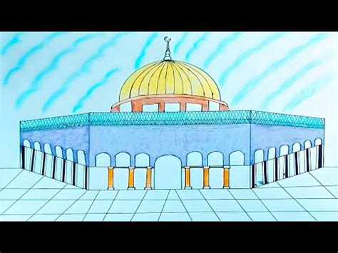 Masjid Al Aqsa Drawing For Beginners How To Draw Al Aqsa Mosque Step