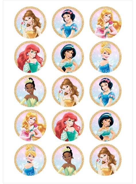 Disney Princesses Stickers On A White Background