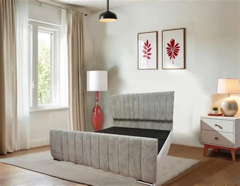 New York Sleigh Bed Frame Double Free Delivery Bedsland