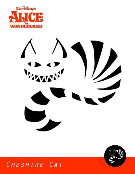 Disney Alice In Wonderland Cheshire Cat Free Pumpkin Stencil Pumpkin