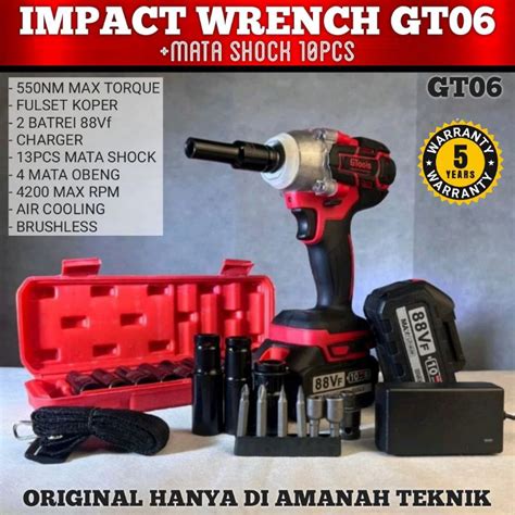 Jual Gt Bonus Mata Shock Pcs Impact Wrench Gtools Mesin Bor Pembuka