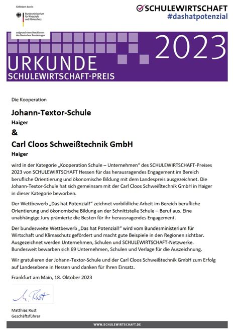 Johann Textor Schule Haiger Schuleplus Mit Dem Schulewirtschaft