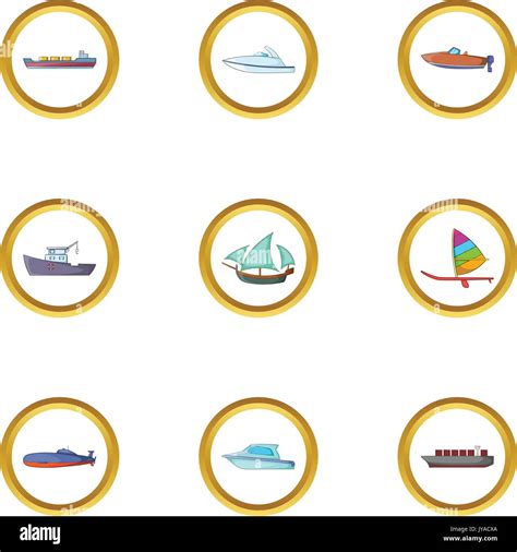 Marine Icons Set Cartoon Style Stock Vector Image And Art Alamy