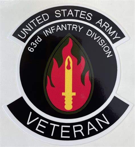 US Army 63rd Infantry Division Veteran Sticker Waterproof D219 EBay