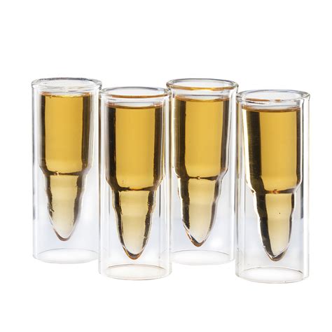 50 Caliber Bullet Shaped Shot Glasses Set Of 4 Wine Savant Touch Of Modern