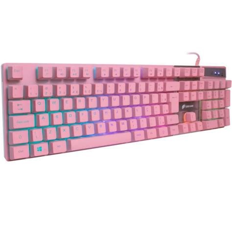 Teclado Gamer Pink Prismatic Tc205 Rosa Oex Teclados E Mouses