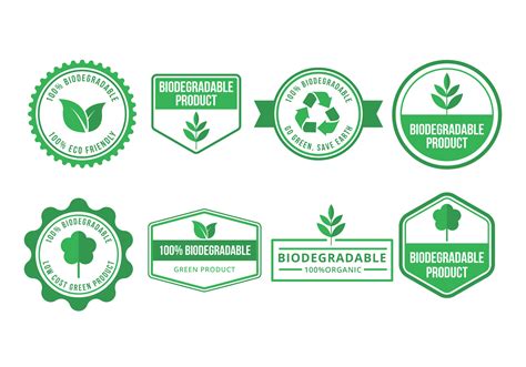 Biodegradable Vector Badges Collection Vector Art At Vecteezy