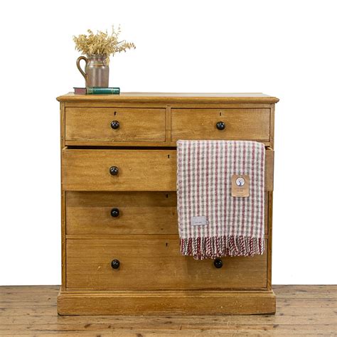 Antique Pine Chest Of Drawers By Heals And Sons London M