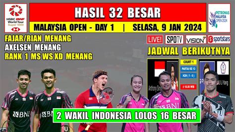 Hasil Malaysia Open Hari Ini Day R Fajar Rian Axelsen