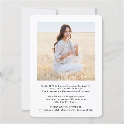 2 Photo Drive By Social Distancing Birthday Party Invitation Zazzle