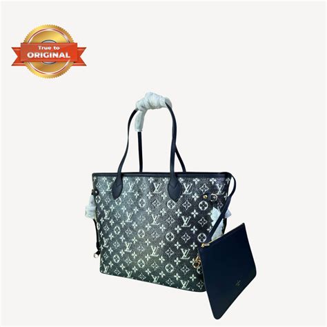 True To ORIGINAL Louis Vuitton Neverfull MM Monogram Jacquard Denim