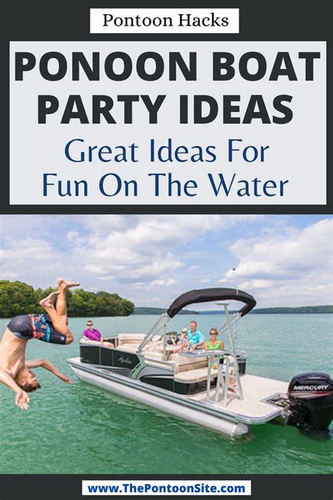 a man jumping into the water from a pontoon boat party ideas great ...