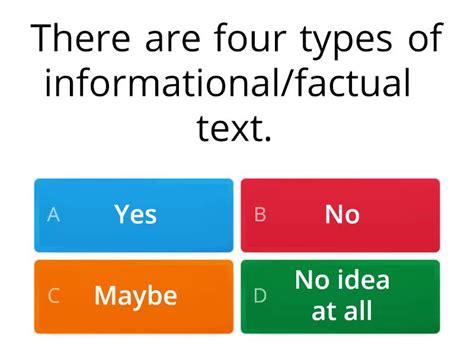 Purpose Of Various Types Of Informational Factual Text Grade Quiz