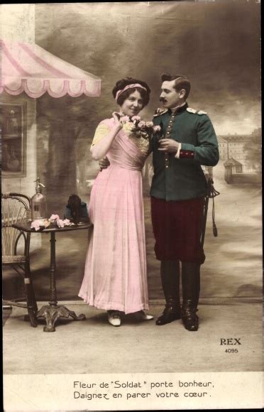 Ansichtskarte Postkarte Fleur De Soldat Porte Bonheur Franz Sischer