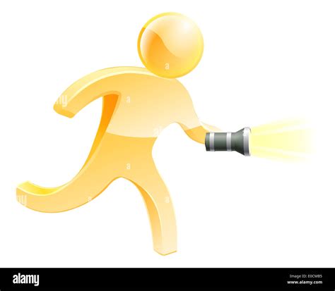 Searching Torch Man Concept A Person Searching For Something With A