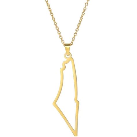 Gold Palestine Map Necklace Dahabi Jewellery