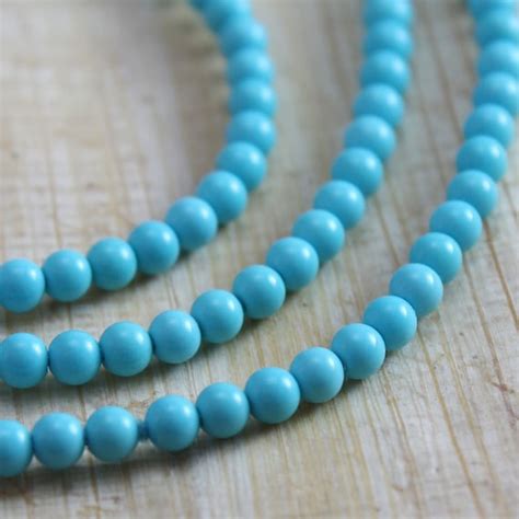 Natural Sleeping Beauty Turquoise Mm Round Beads Half