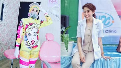 6 Pesona Nina Agustin Dokter Gigi Di Malang Yang Viral Pakai APD Unik