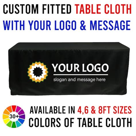 Custom Logo Tablecloth Personalized Fitted Table Cloth With - Etsy