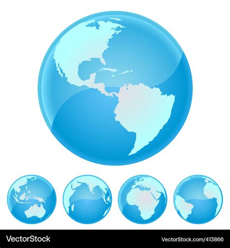 World Globes Royalty Free Vector Image Vectorstock