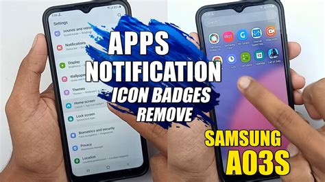 How To Enable Or Disable Apps Notification Icon Badges Samsung Galaxy A03s Youtube