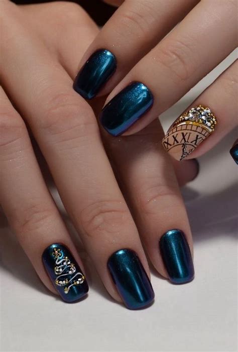 Bright Colors For New Year Nails Clock Design New Years Nail