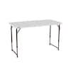 Lifetime Ft Adjustable Height Fold In Half Table Almond The