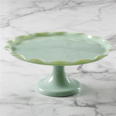 Martha Stewart Jadeite Loop Cake Stand In 2022 Glass Cake Stand Glass Cakes Cake Stand