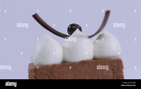 A Chocolate Cakes On White Plate With Whipping Cream Dessert Chocolate