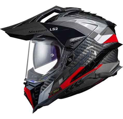 Capacete Ls2 Explorer C Mx701 Frontier Titanium Vermelho Tamanho Do