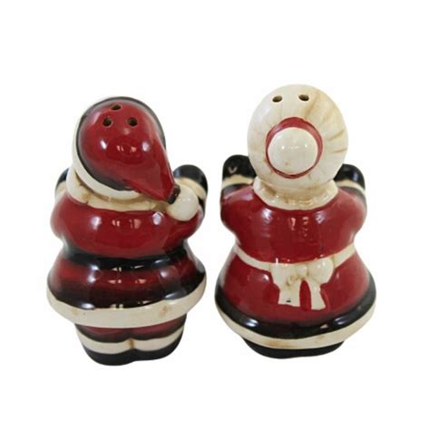 Tabletop Mr Mrs Claus Salt Pepper Shaker Dolomite Christmas Santa